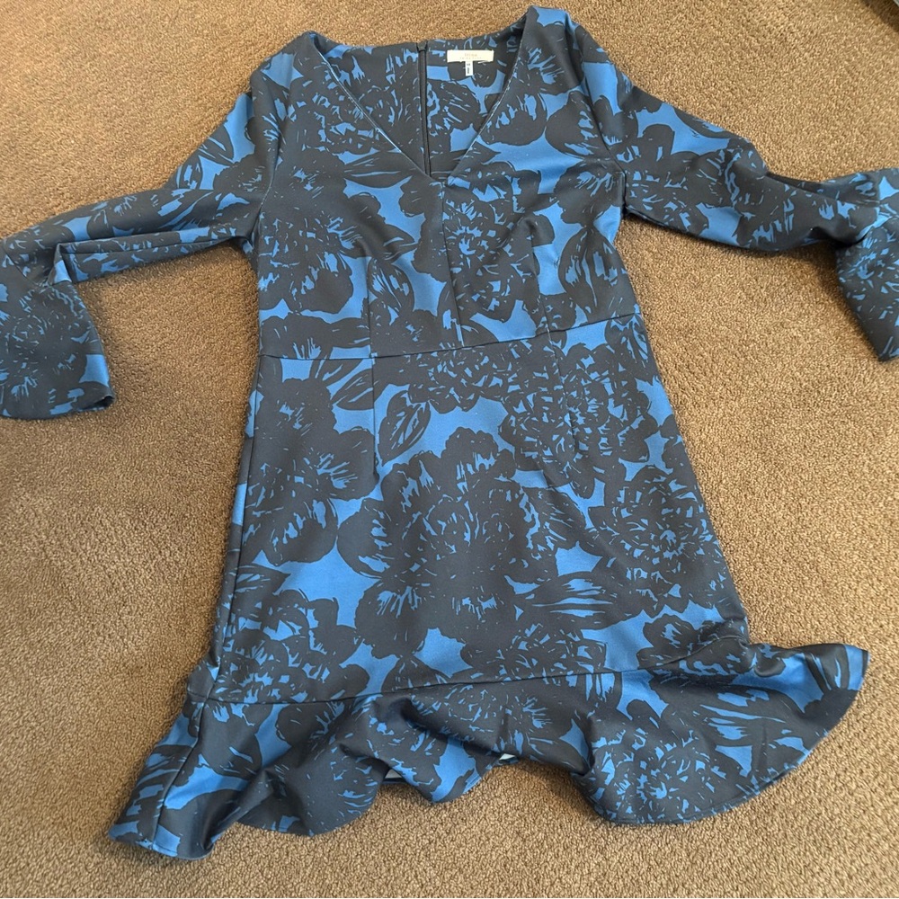 Trina by Trina Turk black and blue floral dress.